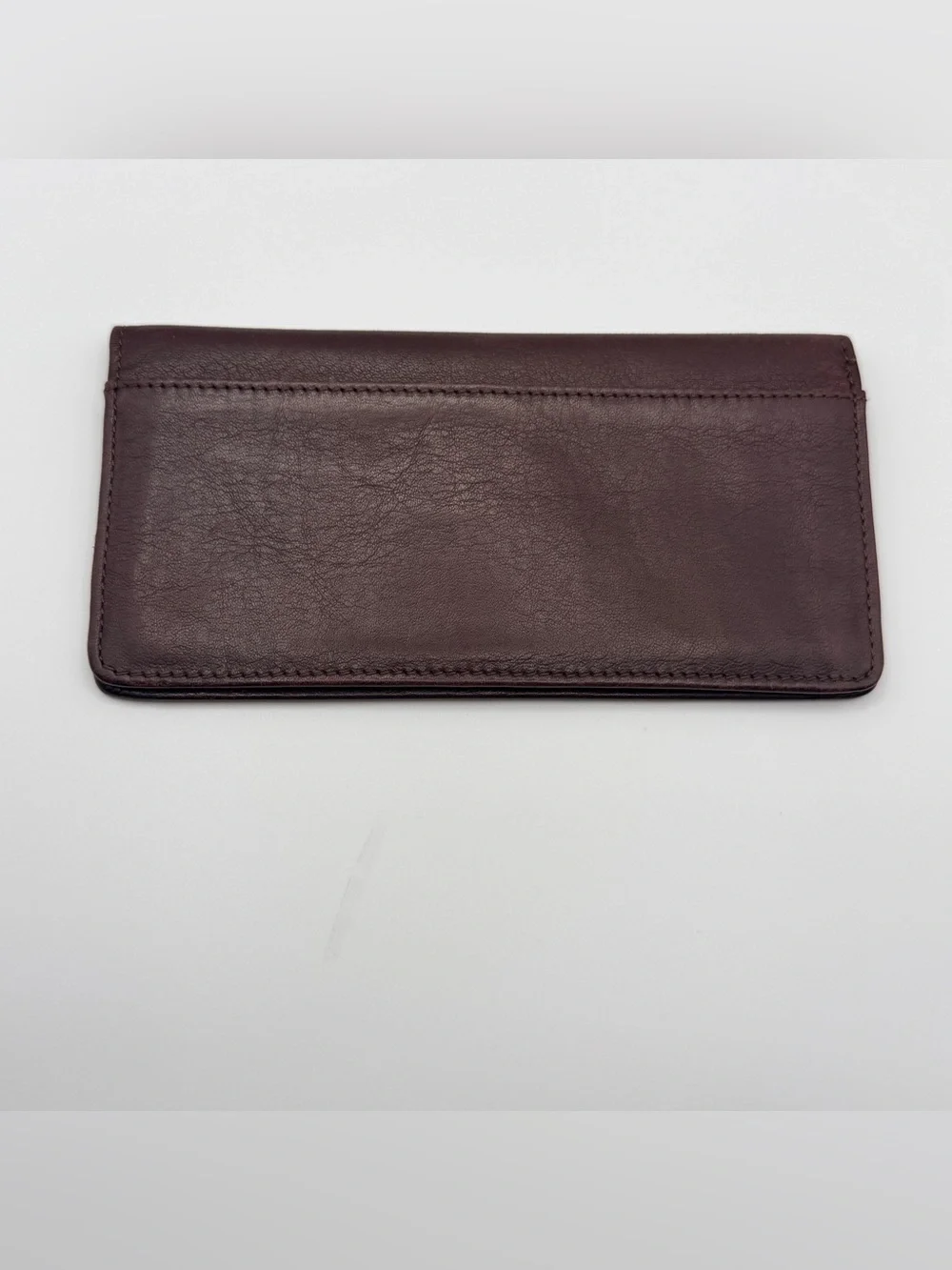 Fossil Leather Checkbook Cover in Dark Brown With Card Slots Vintage 90s